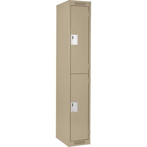 Clean Line Lockers, 2 -tier, 12" x 18" x 72", Steel, Beige, Rivet (Assembled) Distribution Industrielle GC