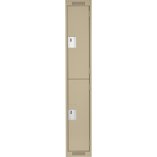 Clean Line Lockers, 2 -tier, 12" x 18" x 72", Steel, Beige, Rivet (Assembled) Distribution Industrielle GC