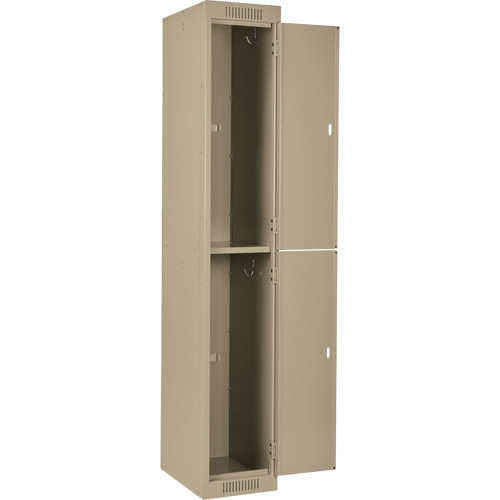 Clean Line Lockers, 2 -tier, Bank of 4, 48" x 18" x 72", Steel, Beige, Rivet (Assembled) Distribution Industrielle GC