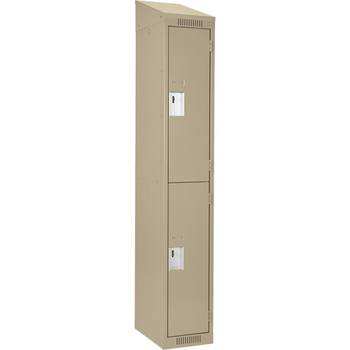 Casiers Clean Line, 2 niveaux, 12" x 18" x 78", Acier, Beige, Rivet (assembl&eacute;) Distribution Industrielle GC