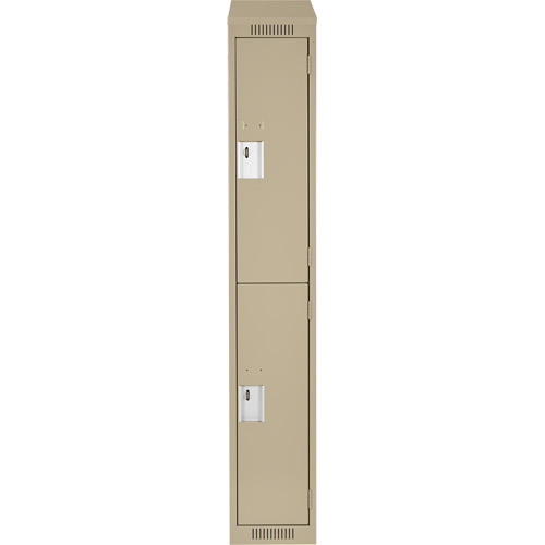 Casiers Clean Line, 2 niveaux, 12" x 18" x 78", Acier, Beige, Rivet (assembl&eacute;) Distribution Industrielle GC