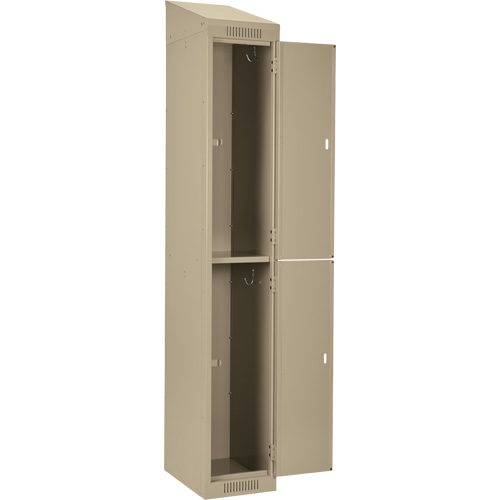 Casiers Clean Line, 2 niveaux, Bloc de 4, 48" x 18" x 78", Acier, Beige, Rivet (assembl&eacute;) Distribution Industrielle GC