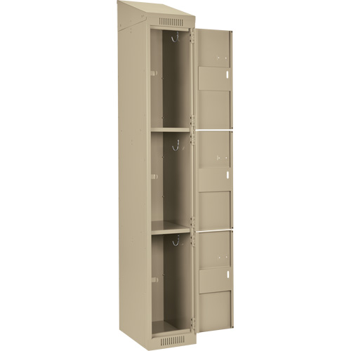 Casiers Clean Line, 3 niveaux, Bloc de 4, 48" x 18" x 78", Acier, Beige, Rivet (assembl&eacute;) Distribution Industrielle GC