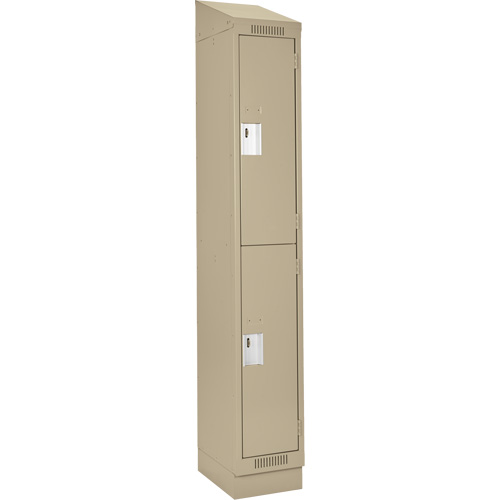 Clean Line Lockers, 2 -tier, 12" x 18" x 82", Steel, Beige, Rivet (Assembled) Distribution Industrielle GC