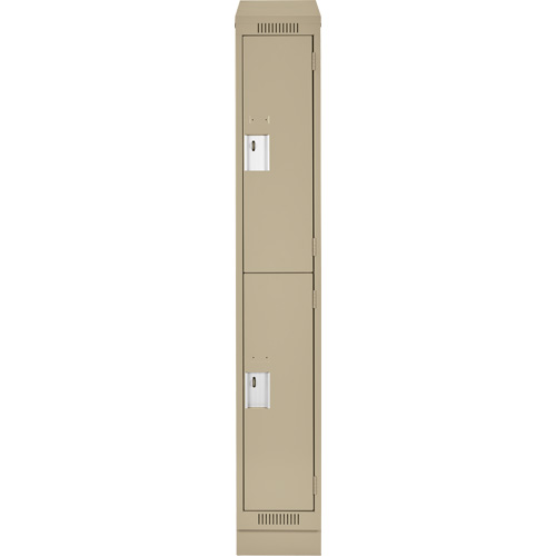 Clean Line Lockers, 2 -tier, 12" x 18" x 82", Steel, Beige, Rivet (Assembled) Distribution Industrielle GC
