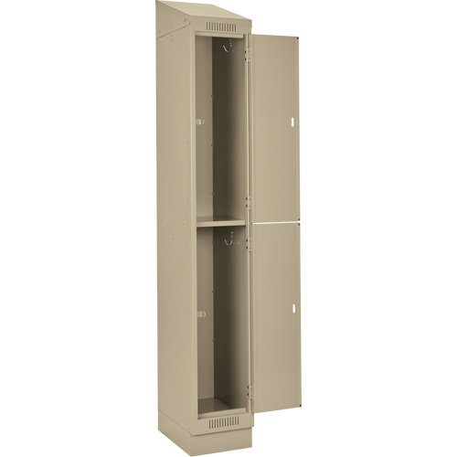 Clean Line Lockers, 2 -tier, Bank of 4, 48" x 18" x 82", Steel, Beige, Rivet (Assembled) Distribution Industrielle GC