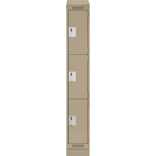 Casiers Clean Line, 3 niveaux, 12" x 18" x 82", Acier, Beige, Rivet (assembl&eacute;) Distribution Industrielle GC