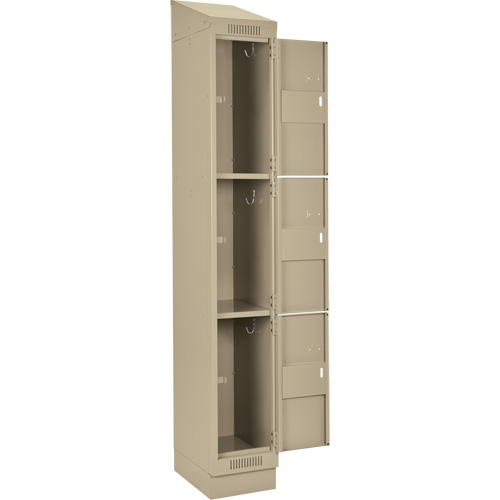 Casiers Clean Line, 3 niveaux, Bloc de 4, 48" x 18" x 82", Acier, Beige, Rivet (assembl&eacute;) Distribution Industrielle GC
