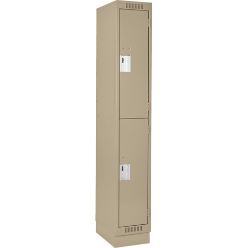Clean Line Lockers, 2 -tier, 12" x 18" x 76", Steel, Beige, Rivet (Assembled) Distribution Industrielle GC