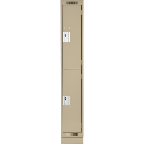 Clean Line Lockers, 2 -tier, 12" x 18" x 76", Steel, Beige, Rivet (Assembled) Distribution Industrielle GC