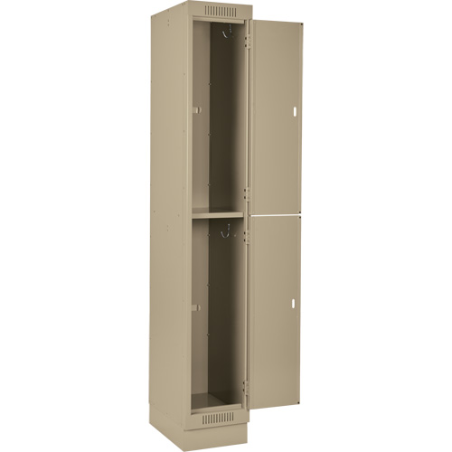 Casiers Clean Line, 2 niveaux, Bloc de 4, 48" x 18" x 76", Acier, Beige, Rivet (assembl&eacute;) Distribution Industrielle GC