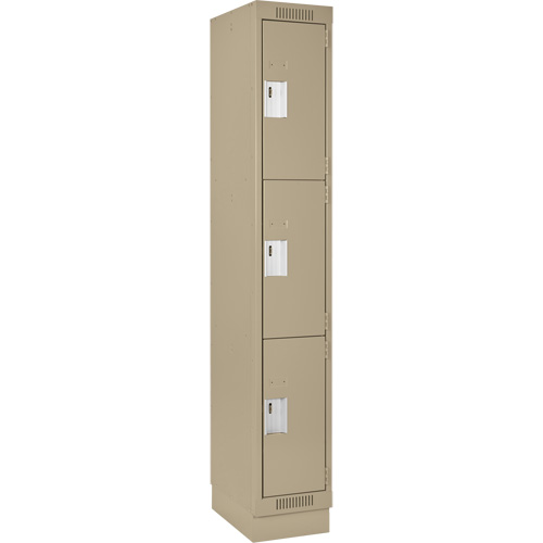 Casiers Clean Line, 3 niveaux, 12" x 18" x 76", Acier, Beige, Rivet (assembl&eacute;) Distribution Industrielle GC