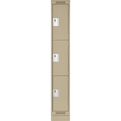 Casiers Clean Line, 3 niveaux, 12" x 18" x 76", Acier, Beige, Rivet (assembl&eacute;) Distribution Industrielle GC