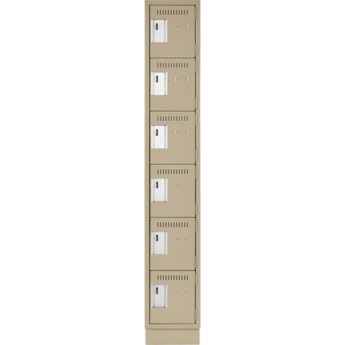Petits casiers Clean Line, 6 niveaux, 12" x 18" x 76", Acier, Beige, Rivet (assembl&eacute;) Distribution Industrielle GC