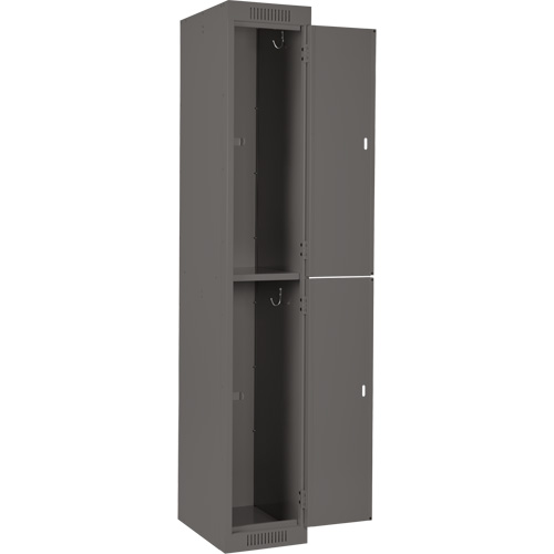 Clean Line Lockers, 2 -tier, Bank of 4, 48" x 18" x 72", Steel, Charcoal, Rivet (Assembled) Distribution Industrielle GC