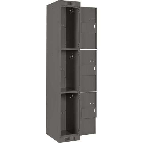 Casiers Clean Line, 3 niveaux, Bloc de 4, 48" x 18" x 72", Acier, Charbon, Rivet (assembl&eacute;) Distribution Industrielle GC