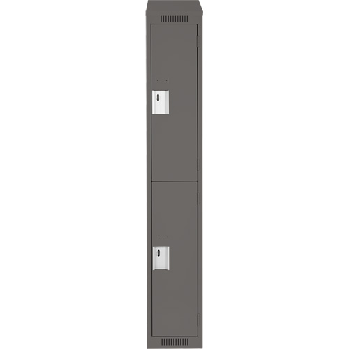 Clean Line Lockers, 2 -tier, 12" x 18" x 78", Steel, Charcoal, Rivet (Assembled) Distribution Industrielle GC