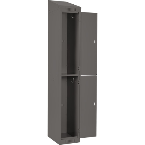 Clean Line Lockers, 2 -tier, Bank of 4, 48" x 18" x 78", Steel, Charcoal, Rivet (Assembled) Distribution Industrielle GC
