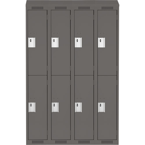 Clean Line Lockers, 2 -tier, Bank of 4, 48" x 18" x 78", Steel, Charcoal, Rivet (Assembled) Distribution Industrielle GC