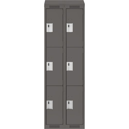 Casiers Clean Line, 3 niveaux, Bloc de 2, 24" x 18" x 78", Acier, Charbon, Rivet (assembl&eacute;) Distribution Industrielle GC