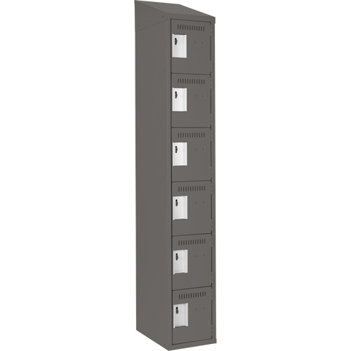 Petits casiers Clean Line, 6 niveaux, 12" x 18" x 78", Acier, Charbon, Rivet (assembl&eacute;) Distribution Industrielle GC