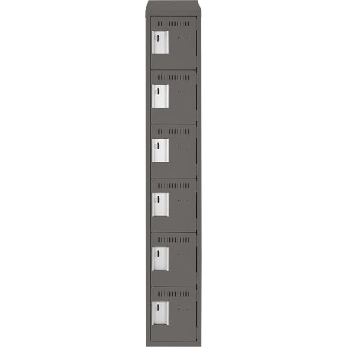 Petits casiers Clean Line, 6 niveaux, 12" x 18" x 78", Acier, Charbon, Rivet (assembl&eacute;) Distribution Industrielle GC