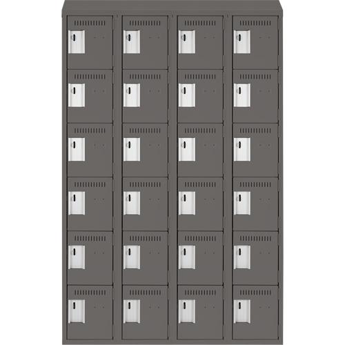 Petits casiers Clean Line, 6 niveaux, Bloc de 4, 48" x 18" x 78", Acier, Charbon, Rivet (assembl&eacute;) Distribution Industrielle GC