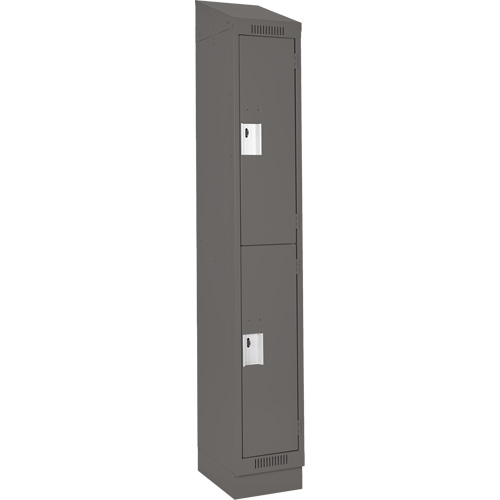 Clean Line Lockers, 2 -tier, 12" x 18" x 82", Steel, Charcoal, Rivet (Assembled) Distribution Industrielle GC