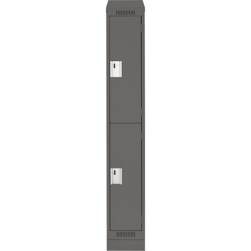 Clean Line Lockers, 2 -tier, 12" x 18" x 82", Steel, Charcoal, Rivet (Assembled) Distribution Industrielle GC