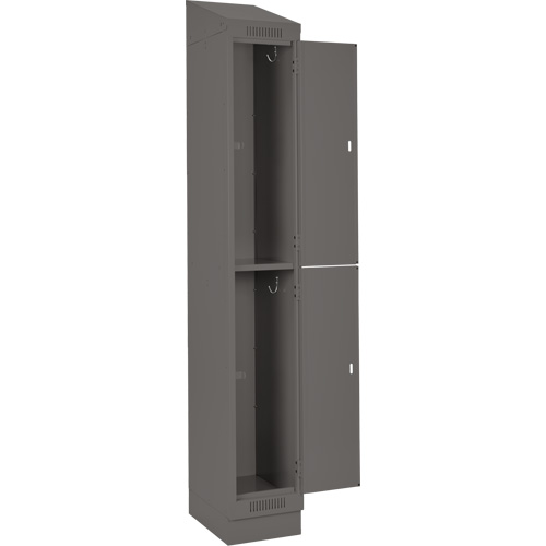 Casiers Clean Line, 2 niveaux, Bloc de 4, 48" x 18" x 82", Acier, Charbon, Rivet (assembl&eacute;) Distribution Industrielle GC