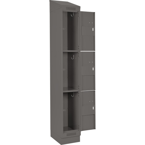 Casiers Clean Line, 3 niveaux, Bloc de 4, 48" x 18" x 82", Acier, Charbon, Rivet (assembl&eacute;) Distribution Industrielle GC