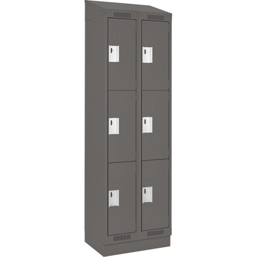 Casiers Clean Line, 3 niveaux, Bloc de 2, 24" x 18" x 82", Acier, Charbon, Rivet (assembl&eacute;) Distribution Industrielle GC