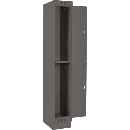 Casiers Clean Line, 2 niveaux, Bloc de 4, 48" x 18" x 76", Acier, Charbon, Rivet (assembl&eacute;) Distribution Industrielle GC