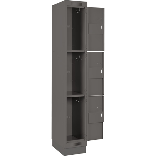 Casiers Clean Line, 3 niveaux, Bloc de 4, 48" x 18" x 76", Acier, Charbon, Rivet (assembl&eacute;) Distribution Industrielle GC