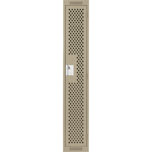 Clean Line Lockers, 12" x 15" x 72", Steel, Beige, Rivet (Assembled), Perforated Distribution Industrielle GC