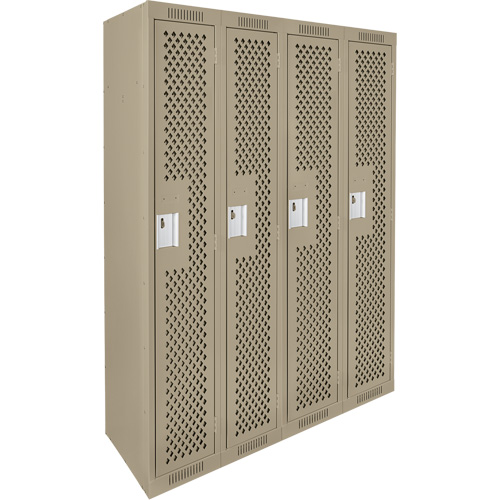 Casiers Clean Line, Bloc de 4, 48" x 15" x 72", Acier, Beige, Rivet (assembl&eacute;), Perfor&eacute; Distribution Industrielle GC