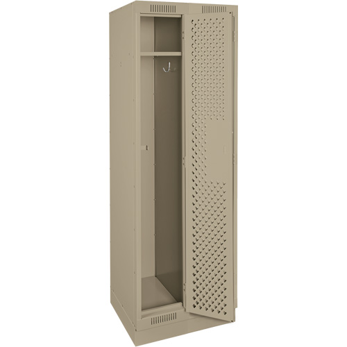 Clean Line Lockers, Bank of 2, 24" x 15" x 76", Steel, Beige, Rivet (Assembled), Perforated Distribution Industrielle GC