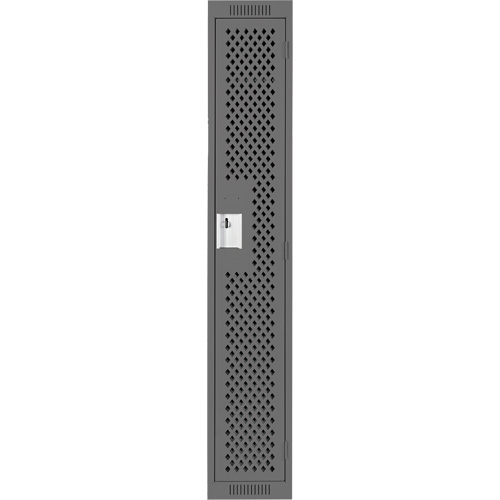 Clean Line Lockers, 12" x 15" x 72", Steel, Charcoal, Rivet (Assembled), Perforated Distribution Industrielle GC