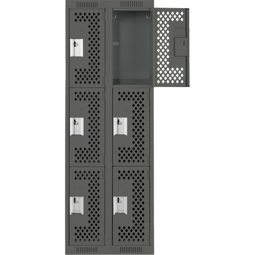 Casiers Clean Line, 3 niveaux, Bloc de 2, 24" x 12" x 72", Acier, Charbon, Rivet (assembl&eacute;), Perfor&eacute; Distribution Industrielle GC