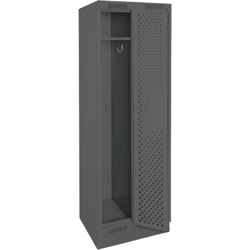 Clean Line Lockers, Bank of 2, 24" x 15" x 76", Steel, Charcoal, Rivet (Assembled), Perforated Distribution Industrielle GC