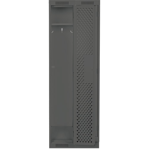 Clean Line Lockers, Bank of 2, 24" x 15" x 76", Steel, Charcoal, Rivet (Assembled), Perforated Distribution Industrielle GC