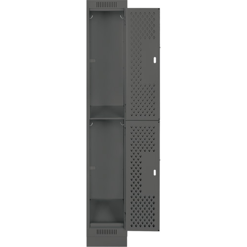Casiers Clean Line, 2 niveaux, 12" x 12" x 76", Acier, Charbon, Rivet (assembl&eacute;), Perfor&eacute; Distribution Industrielle GC