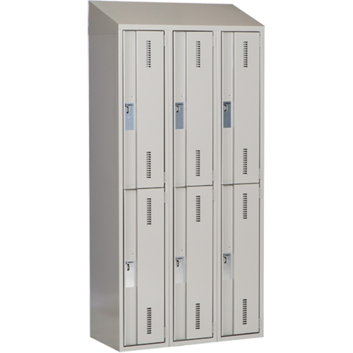 Casiers robustes Concorde, 2 niveaux, Bloc de 3, 36" x 18" x 78", Acier, Gris, Soud&eacute; (assembl&eacute;) Distribution Industrielle GC