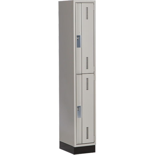 Concorde Heavy-Duty Lockers, 2 -tier, 12" x 18" x 76", Steel, Grey, Welded (Assembled) Distribution Industrielle GC
