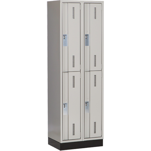 Casiers robustes Concorde, 2 niveaux, Bloc de 2, 24" x 18" x 76", Acier, Gris, Soud&eacute; (assembl&eacute;) Distribution Industrielle GC