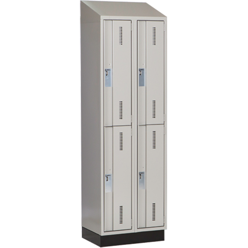 Casiers robustes Concorde, 2 niveaux, Bloc de 2, 24" x 18" x 82", Acier, Gris, Soud&eacute; (assembl&eacute;) Distribution Industrielle GC