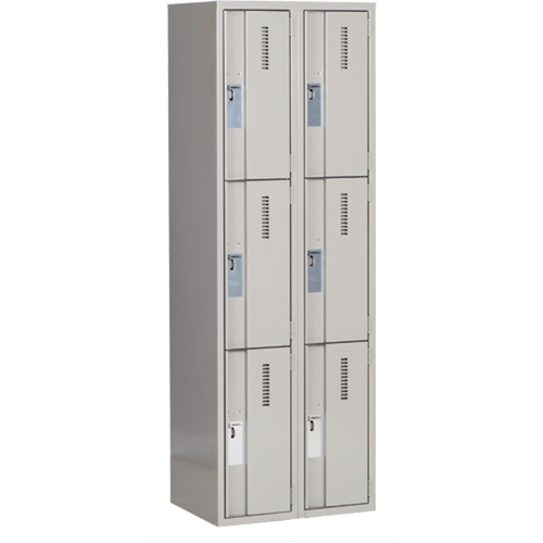 Casiers robustes Concorde, 3 niveaux, Bloc de 2, 24" x 18" x 72", Acier, Gris, Soud&eacute; (assembl&eacute;) Distribution Industrielle GC