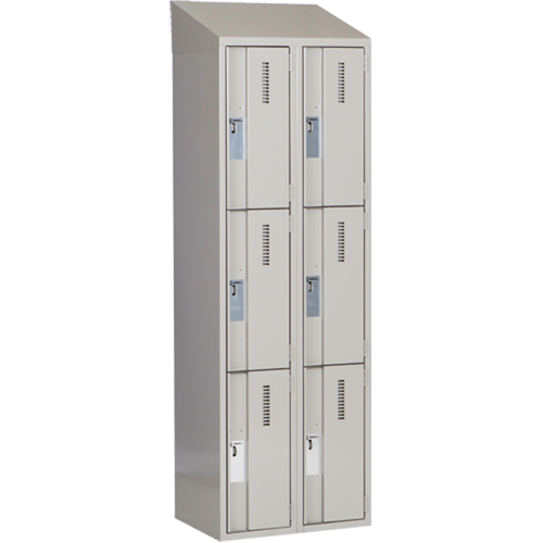 Casiers robustes Concorde, 3 niveaux, Bloc de 2, 24" x 18" x 78", Acier, Gris, Soud&eacute; (assembl&eacute;) Distribution Industrielle GC