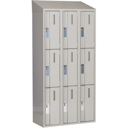 Casiers robustes Concorde, 3 niveaux, Bloc de 3, 36" x 18" x 78", Acier, Gris, Soud&eacute; (assembl&eacute;) Distribution Industrielle GC