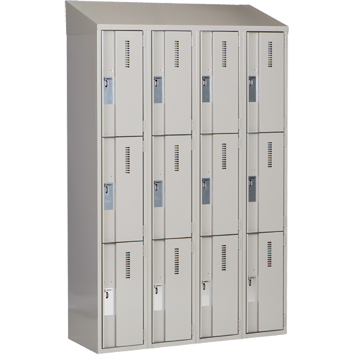 Casiers robustes Concorde, 3 niveaux, Bloc de 4, 48" x 18" x 78", Acier, Gris, Soud&eacute; (assembl&eacute;) Distribution Industrielle GC